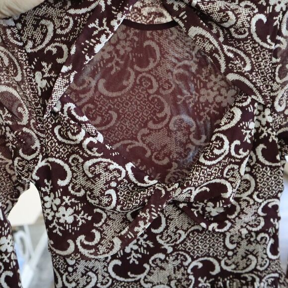 Rebecca Taylor Women's Sz XS Red Rochelle Fleur Pleated Mock Neck Dress - Picture 10 of 12